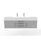 Castello Usa Nile 60" Wall Mounted Gray Vanity With White Top And Chrome Handles CB-MC-60G-CHR-2053-WH - alternate 1